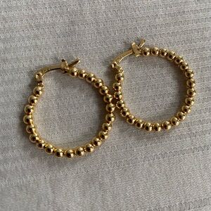 Gold Filled Beaded Hoop Earrings